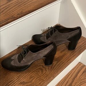 Nero Giardini Suede Wingtip Lace Up High Heels